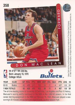 1993-94 Upper Deck #358 Don MacLean Back