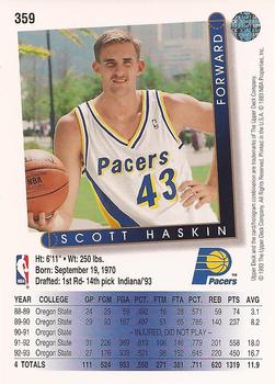 1993-94 Upper Deck #359 Scott Haskin Back