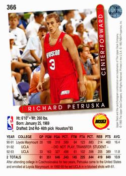 1993-94 Upper Deck #366 Richard Petruska Back