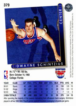 1993-94 Upper Deck #379 Dwayne Schintzius Back