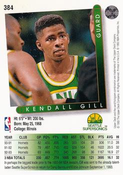 1993-94 Upper Deck #384 Kendall Gill Back