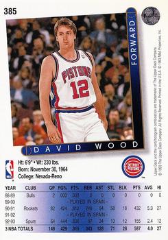 1993-94 Upper Deck #385 David Wood Back
