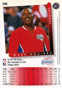 1993-94 Upper Deck #390 Mark Aguirre Back