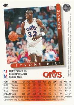 1993-94 Upper Deck #401 Tyrone Hill Back