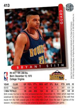 1993-94 Upper Deck #413 Bryant Stith Back