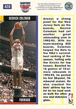 1993-94 Upper Deck #428 Derrick Coleman Back