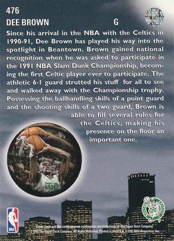 1993-94 Upper Deck #476 Dee Brown Back