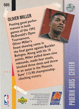 1993-94 Upper Deck #505 Oliver Miller Back