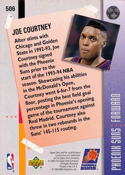 1993-94 Upper Deck #506 Joe Courtney Back