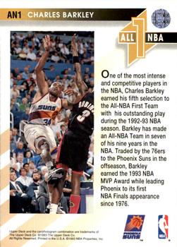1993-94 Upper Deck - All-NBA #AN1 Charles Barkley Back