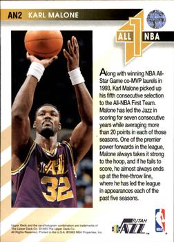 1993-94 Upper Deck - All-NBA #AN2 Karl Malone Back