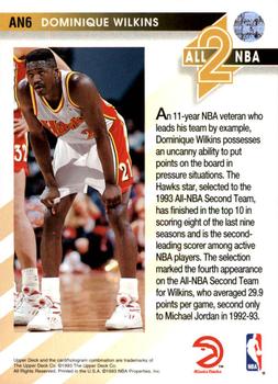 1993-94 Upper Deck - All-NBA #AN6 Dominique Wilkins Back