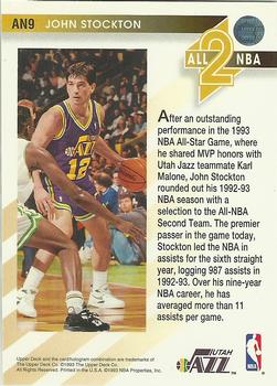 1993-94 Upper Deck - All-NBA #AN9 John Stockton Back