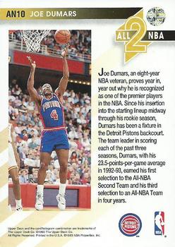 1993-94 Upper Deck - All-NBA #AN10 Joe Dumars Back