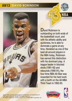1993-94 Upper Deck - All-NBA #AN13 David Robinson Back