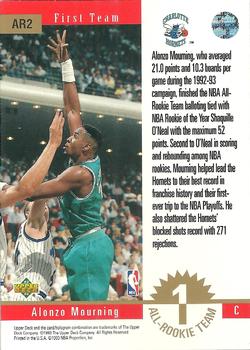 1993-94 Upper Deck - All-Rookie #AR2 Alonzo Mourning Back