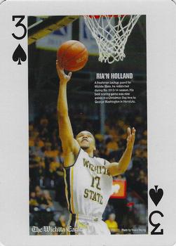 2014-15 Wichita Eagle Wichita State Shockers Playing Cards #3♠ Ria’n Holland Front