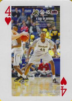 2014-15 Wichita Eagle Wichita State Shockers Playing Cards #4♥ A Day of Defense Front