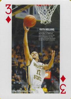 2014-15 Wichita Eagle Wichita State Shockers Playing Cards #3♦ Ria’n Holland Front