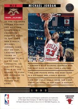 1993-94 Upper Deck - Michael Jordan Mr. June #MJ8 Michael Jordan Back