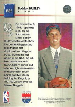 1993-94 Upper Deck - Rookie Standouts #RS2 Bobby Hurley Back