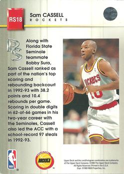 1993-94 Upper Deck - Rookie Standouts #RS18 Sam Cassell Back