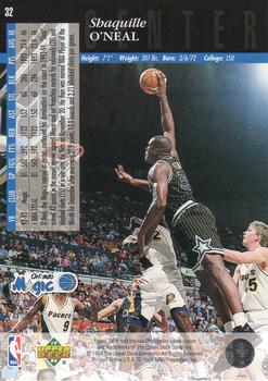 1993-94 Upper Deck Special Edition #32 Shaquille O'Neal Back