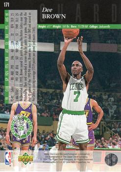 1993-94 Upper Deck Special Edition #171 Dee Brown Back