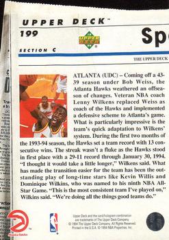 1993-94 Upper Deck Special Edition #199 Atlanta Hawks Back