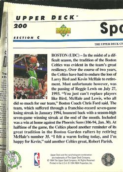1993-94 Upper Deck Special Edition #200 Boston Celtics Back