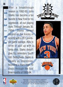 1993-94 Upper Deck Special Edition - Behind the Glass #G8 John Starks Back