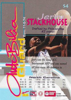 1995 Signature Rookies Autobilia - Jerry Stackhouse Promos #S4 Jerry Stackhouse Back