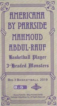 2019 Parkside Big3 - Americana #NNO Mahmoud Abdul-Rauf Back
