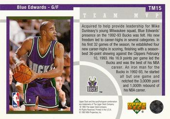 1993-94 Upper Deck - Team MVP #TM15 Blue Edwards Back