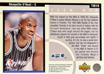 1993-94 Upper Deck - Team MVP #TM19 Shaquille O'Neal Back