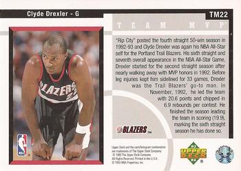 1993-94 Upper Deck - Team MVP #TM22 Clyde Drexler Back