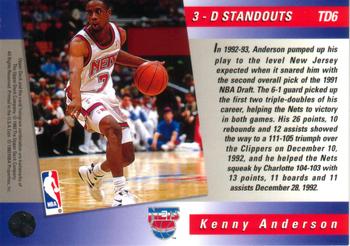 1993-94 Upper Deck - Triple Double 3-D Standouts #TD6 Kenny Anderson Back