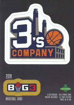 2019 Parkside Big3 - Stickers #NNO 3's Company Logo Front
