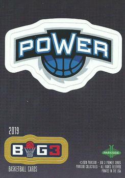 2019 Parkside Big3 - Stickers #NNO Power Logo Front