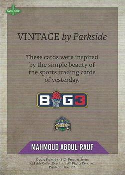 2019 Parkside Big3 - Vintage #NNO Mahmoud Abdul-Rauf Back