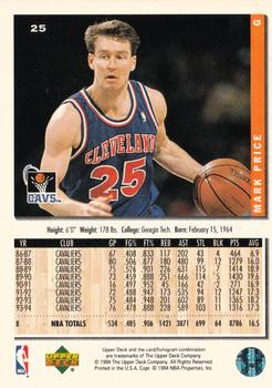 1994-95 Collector's Choice #25 Mark Price Back