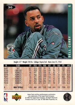 1994-95 Collector's Choice #30 Dell Curry Back