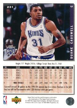 1994-95 Collector's Choice #231 Duane Causwell Back