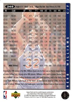 1994-95 Collector's Choice #269 Herb Williams Back