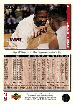 1994-95 Collector's Choice #325 Jerome Kersey Back