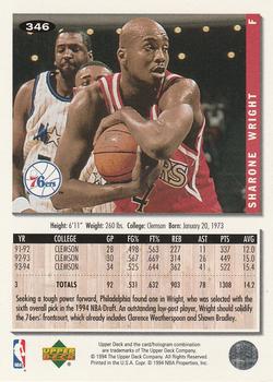 1994-95 Collector's Choice #346 Sharone Wright Back