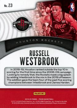 2019-20 Panini Prizm - Dominance #23 Russell Westbrook Back