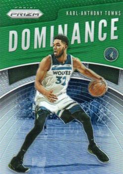 2019-20 Panini Prizm - Dominance Green #15 Karl-Anthony Towns Front