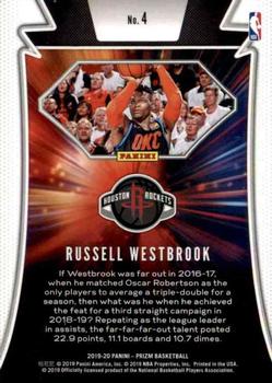 2019-20 Panini Prizm - Far Out! #4 Russell Westbrook Back