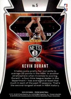 2019-20 Panini Prizm - Far Out! #5 Kevin Durant Back